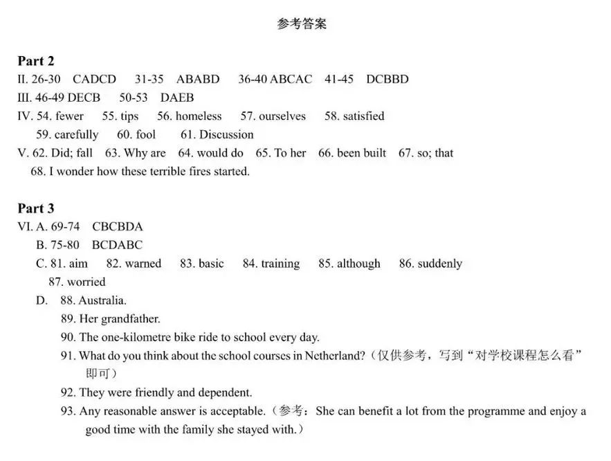 2019黃浦初三二模英語卷+答案